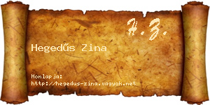 Hegedűs Zina névjegykártya