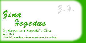 zina hegedus business card